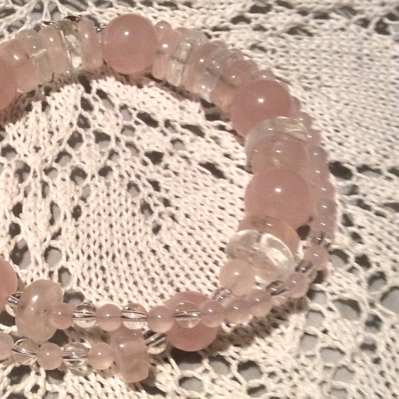 Rose & clear Quartz necklace ⭐️ sterling silver ⭐️ - Picture 6 of 6